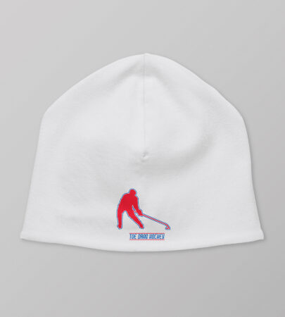 White Toedrag Hockey Logo Beanie